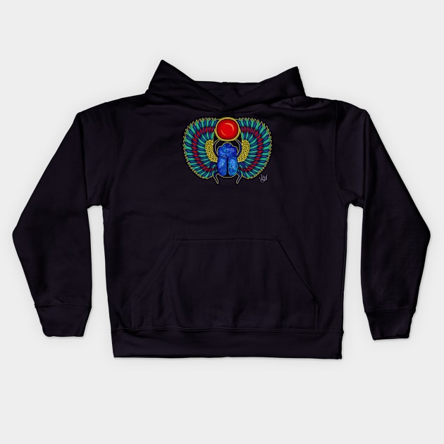 Winged Scarab Kids Hoodie by BastetLand